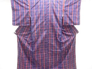 格子織り出し米沢紬着物アンサンブル